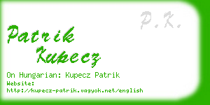 patrik kupecz business card